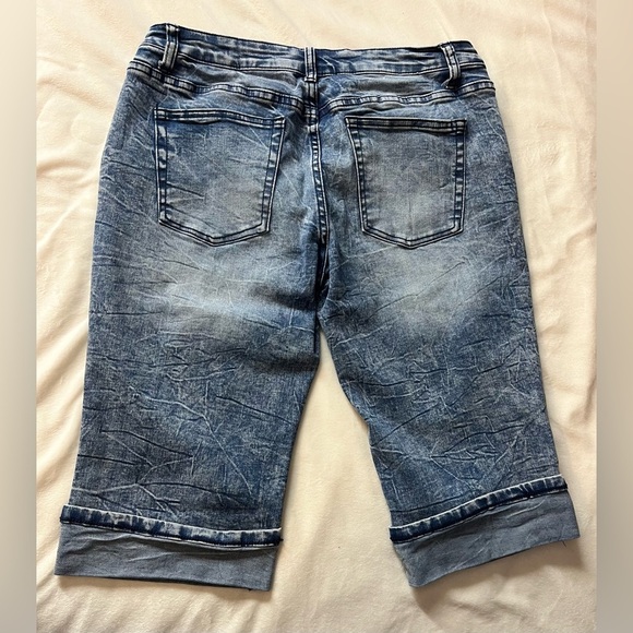 Flamingo Blue Denim Bermuda Women’s Spring Summer Shorts Waist 30 - Picture 8 of 11